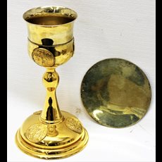 10" Orthodox Chalice w/ Life of Christ Medallions - Sterling Cup and Calyx SKU C577-171
